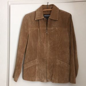 Genuine suede leather coat